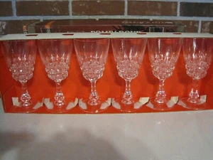 POMPADOUR CRISTAL D'ARQUES 24% LEAD CRYSTAL SET OF 6 WINE GLASSES 9OZ.--NEW - Picture 1 of 11