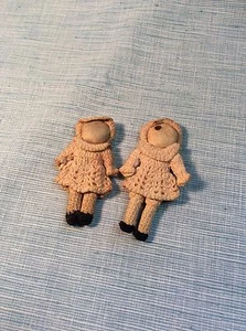 PAAR ANTIKE AMISH STOFFPUPPEN - GESICHTSLOSE PUPPE - - Bild 1 von 12