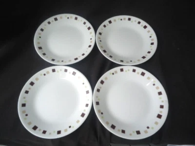 4  corning ware Corelle bread & butter plates geometric squares - Image 1 of 3