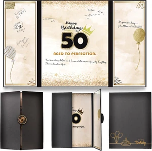 50Th Birthday Guest Alternative Black Gold Party Decorations for Men 12"X18" - - Picture 1 of 6