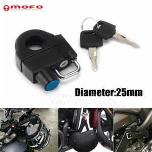 Motorcycle Motorbike Universal Handlebar Helmet Lock For 25mm Frame Crash Bar - Picture 1 of 12