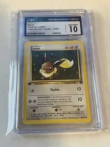 Eevee Team Rocket 1a Edizione Carta Pokémon 55/82 CGC GEMMA NUOVA DI ZECCA 10 - Foto 1 di 2