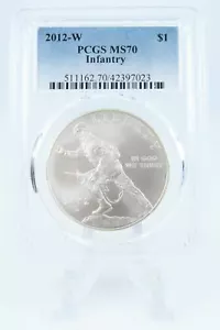 2012-W PCGS MS70 Infantry Silver Modern Commemorative Dollar - Picture 1 of 2
