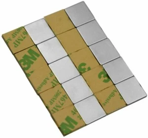 1/2" x 1/2" x 1/16" Block Magnets - Adhesive Backed - Neodymium Magnets - Picture 1 of 2