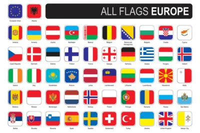 Square Flags of Europe Cool Wall Decor Art Print Poster 18x12 - Image 1 of 3