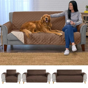 Quilted Sofa Cover Slipcover Waterproof Couch Pet Kid Pad Mat Protector Antislip - Picture 1 of 25