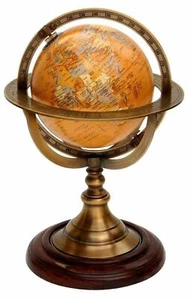 Mesa armilar vintage de latón náutico esfera marina globo mundial decorativa - Imagen 1 de 5