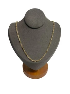 14K YELLOW GOLD 19” Long ROPE CHAIN NECKLACE 7.80g (2.66mm) - Picture 1 of 7