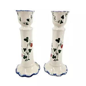 Mann Japan 7" Kerzenständer 2er Set Kerzenhalter Porzellan Floral - Bild 1 von 5