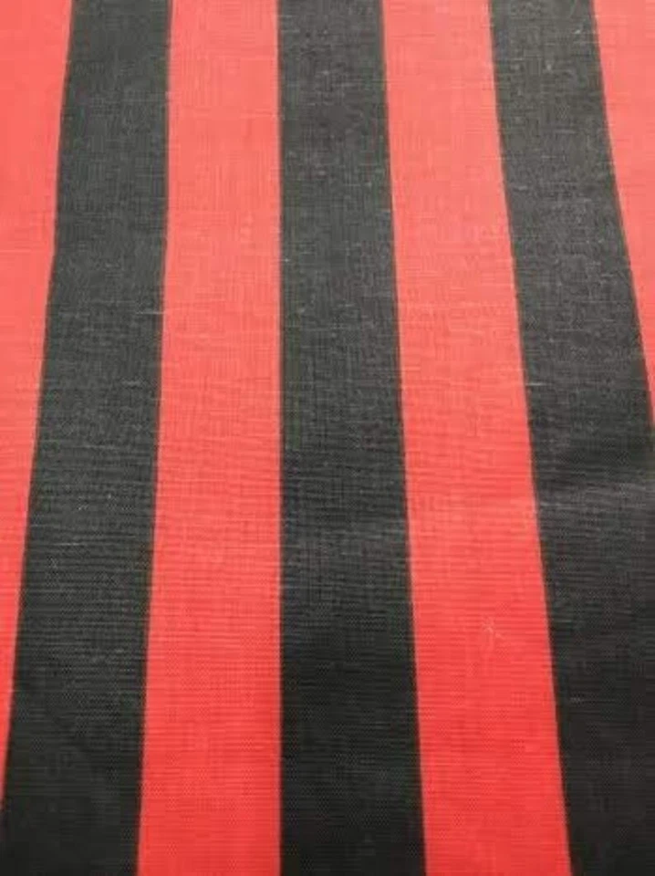 Red black stripe Poly cotton 1" stripe Sold by yard POLYCOTTON 58" Wide - Image 1 of 1