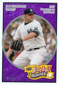 2008 UPPER DECK BASEBALL HEROES #119 JOBA CHAMBERLAIN - VIOLA PARALLELO SP #05/25 - Foto 1 di 2