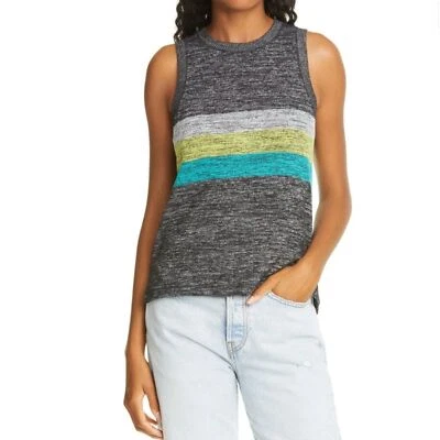 NWT!! RAG & BONE  Sport Stripe Knit Muscle Tank  Grey Size S - Image 1 of 4