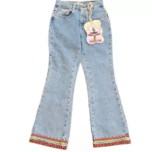 NEU ZANA-DI helle Waschung Hippie Bohemian Jeans mit buntem Saum Mädchen Größe 10 - Bild 1 von 14