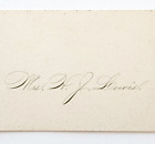1850S-60S Hand Signed H.J. Lewis Business Card Victorian Rare Poet Boston