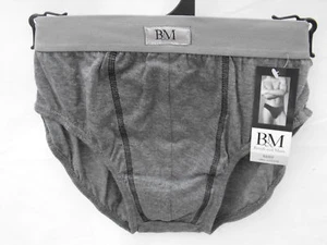 BNWT Mens Sz Small Bondi & Main Brand Grey Cotton Briefs Underpants Underwear - Picture 1 of 1