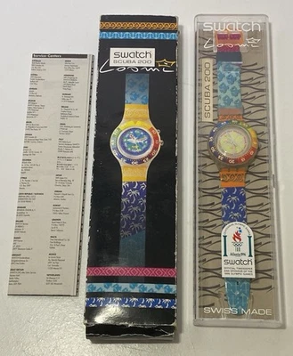 Retro Swatch Scuba 200 Loomi Watch "Mind The Shark" SDK902 1995 - NEW IN BOX - Image 1 of 4