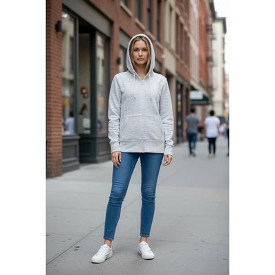 90 Degree By Reflex Heathered Zip Up Hoodie Womens M Speckled Texture Pockets - Image 1 of 4