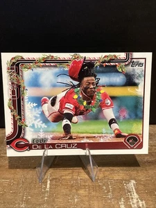 2025 Topps Holiday Baseball Elly De La Cruz Short Print Variation SP. Reds WB - Picture 1 of 2