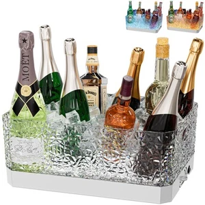 Plastic Ice Bucket for Parties, 15Liter / 4 Gallon Big Large Clear Beverage T... - Picture 1 of 7