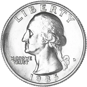 1985 D Washington Brilliant Uncirculated Clad Quarter - Picture 1 of 4