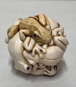FABULOUS HARMONY KINGDOM ~FROG~TOAD~ TRINKET BOX COLLECTIBLE RARE - Picture 1 of 6