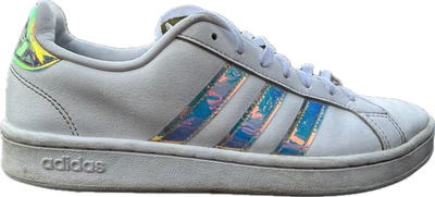 Niños Adidas neo Grand Court Niñas Zapatos Blanco/Plateado Como Nuevo EE9689 (Talla: EE. UU. 7,5) Foto 1 de 4