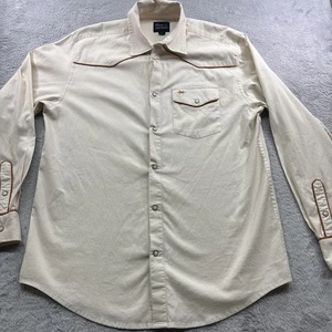 Texas Standard Western Pearl Snap Butt Up Shirt Herren L Beige - Bild 1 von 6
