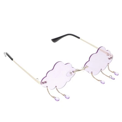 Cloud Shaped Rimless Sunglasses Tassel Sunglasses Eyewear Funny Party Favors - image 1 of 4