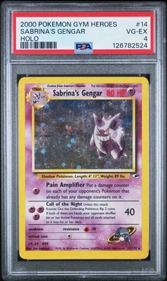 SABRINA'S GENGAR Pokémon Gym Heroes Holo (Swirl) 14/132 - PSA 4 - Image 1 of 2