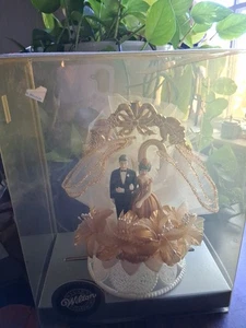 Vintage Wilton Hochzeitstorte Jahrestag 50. Topper Braut und Bräutigam 7,5" - Bild 1 von 5