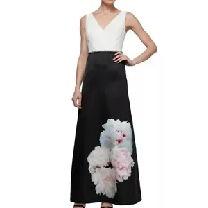 SLNY NEW Women's Beaded Waist-line Satin Ball Gown Dress TEDO - Picture 1 of 2