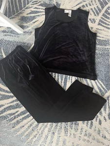 Traje pantalón sin mangas Koret 2 piezas negro terciopelo como poliéster/spandex ocio/casual - Imagen 1 de 10