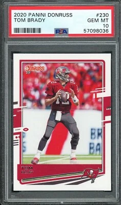 Panini Donruss Tom Brady #230 2020 PSA 10 Gem Mint Patriots Buccaneers Foto 1 de 2