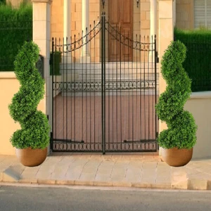 2 Pack 35 in Faux Tree Artificial Boxwood Spiral Topiary Tree Greenery Plants - Picture 1 of 5