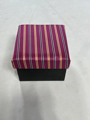 Mens Clericci Pink Striped Tie With Matching Cufflinks NEW — 第 1/3 张图片