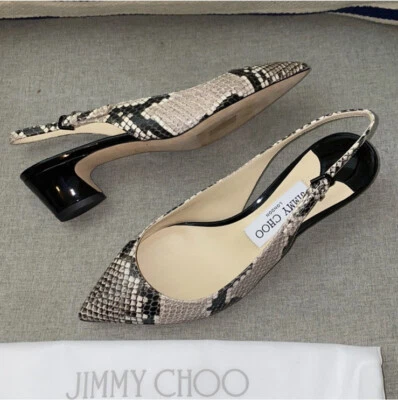 ¡VENTA FINAL! Jimmy Choo Gemma 40 SERPIENTE EN RELIEVE tacón de gatito nuevo con etiquetas 5,5 Foto 1 de 4