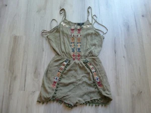 Very J Romper Womens M Tassel Detail Embroidered Lined Boho Festival Beach - Picture 1 of 15