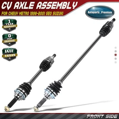 2Pcs Front CV Axle Assembly for Chevrolet Metro 1998-2001 Geo Suzuki Auto Trans. - Image 1 of 4