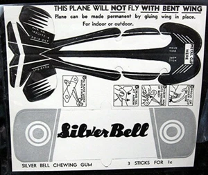 Vintage Silver Bell Chewing Gum Carta Aereo Fleer Premium Vecchio Stock Promo - Foto 1 di 1