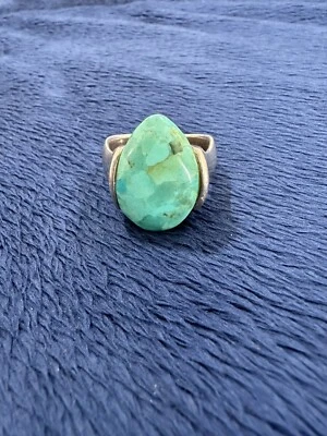 Vtg Barse Large Sterling Silver Turquoise Gemstone Ring Size 7 - Image 1 of 4