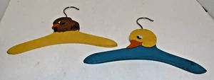 Vintage Wood Baby Child's Clothes Hangers Lot of 2 - Picture 1 of 6
