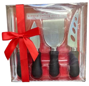 Holiday Time 4-Piece Cheese Knife Set, Stainless Steel & Plastic - Picture 1 of 3