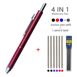 4 in 1 Multicolor Ballpoint Pen & 0.5mm Mechanical Pencil, Red, +Bonus Refills - Picture 1 of 5