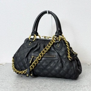 MARC JACOBS The Stam Bag 2way Chain Hand Bag Shoulder Bag Leather Black  Used - Picture 1 of 11
