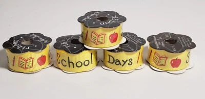 The Paper Studio 5/8" x 6' RIBBON, 5-Spools - YELLOW SCHOOL DAYS - 10 yds total - Image 1 of 4