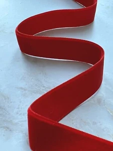 Soft Rich Red Velvet Ribbon 20mm|15mm Christmas Party Floristry - by the metre - Picture 1 of 3