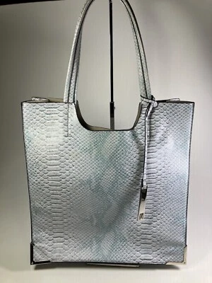 Bolso de Mano para Mujer Antonio Melani Patrón de Reptiles Polvo Azul Teal Plata Herrajes Foto 1 de 4