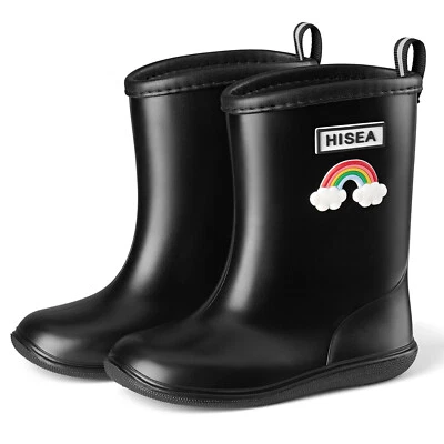 HISEA Toddler Rainbow Rain Boots Boy Girl Zero-Drop Waterproof Anti-Slip Wellies - Image 1 of 4