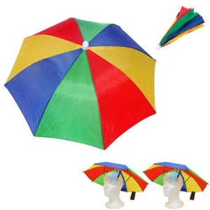 2 Sun Umbrella Hats Outdoor Rain Hot Foldable Headwear Camping Fishing Cap - Picture 1 of 1