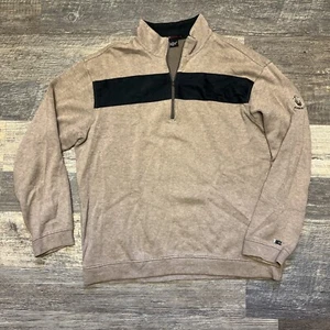Tiger Woods Collection Mens M Beige 1/4 Zip Long Sleeve Pullover Golf Sweater - Picture 1 of 11